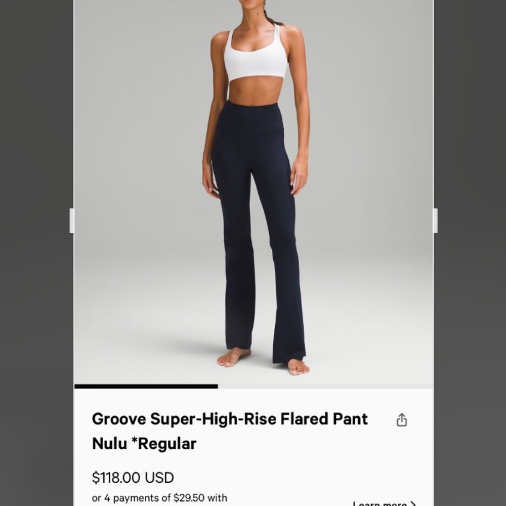 Lululemon Groovy Super High-Rise Pants Flare Nulu True Navy (Blue) Size 4 NWT